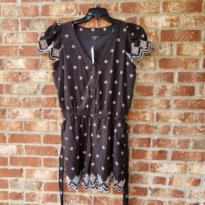 Loft scalloped romper with elastic waist